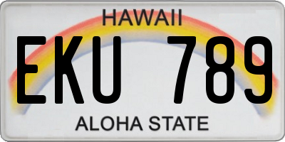 HI license plate EKU789