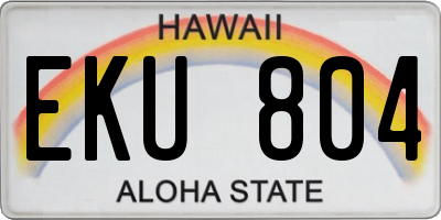 HI license plate EKU804