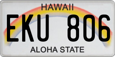 HI license plate EKU806