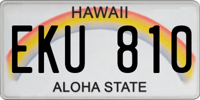 HI license plate EKU810