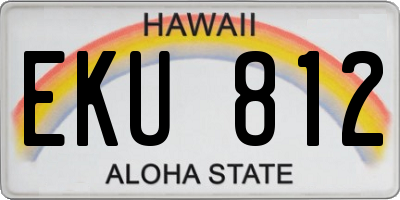 HI license plate EKU812