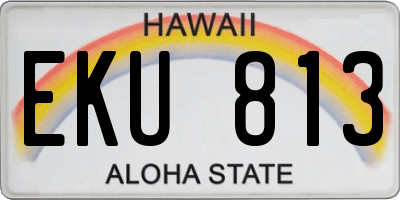 HI license plate EKU813