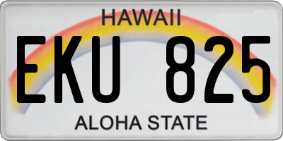 HI license plate EKU825