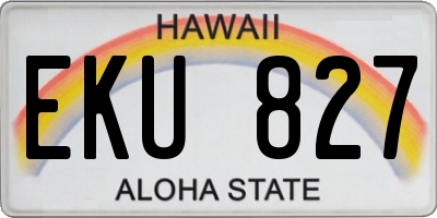 HI license plate EKU827
