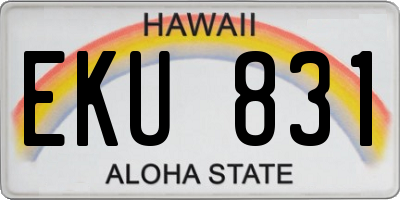 HI license plate EKU831