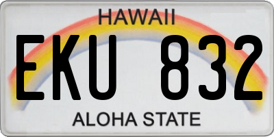 HI license plate EKU832