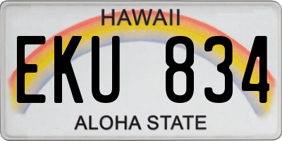 HI license plate EKU834