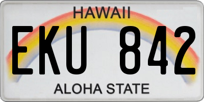 HI license plate EKU842