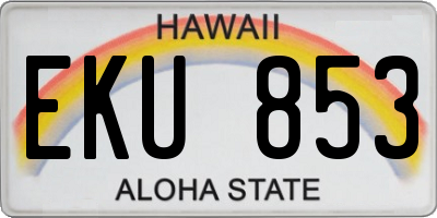 HI license plate EKU853