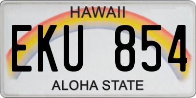 HI license plate EKU854