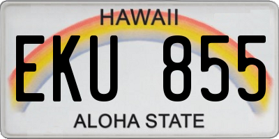 HI license plate EKU855
