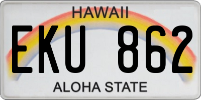 HI license plate EKU862