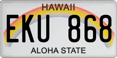 HI license plate EKU868