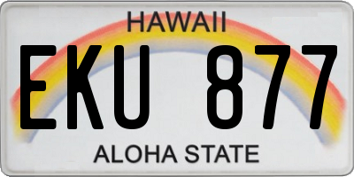HI license plate EKU877