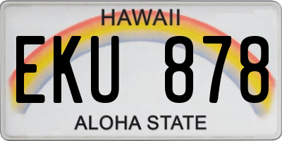 HI license plate EKU878