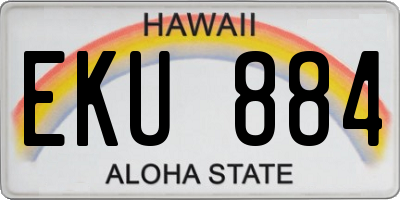HI license plate EKU884