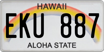 HI license plate EKU887