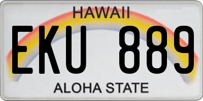 HI license plate EKU889