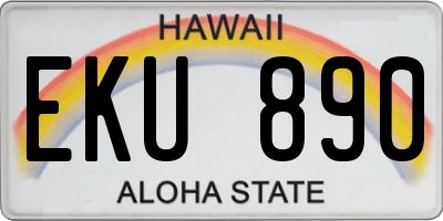HI license plate EKU890