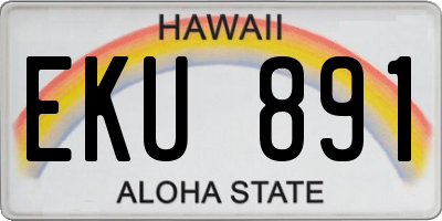 HI license plate EKU891