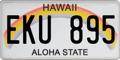 HI license plate EKU895
