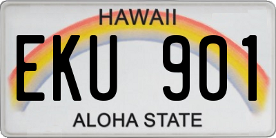 HI license plate EKU901