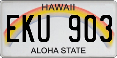 HI license plate EKU903