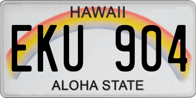 HI license plate EKU904