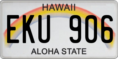 HI license plate EKU906