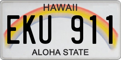 HI license plate EKU911