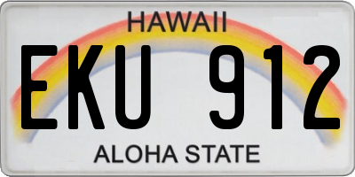HI license plate EKU912