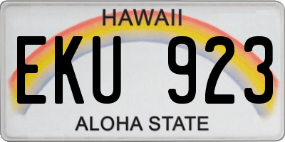 HI license plate EKU923