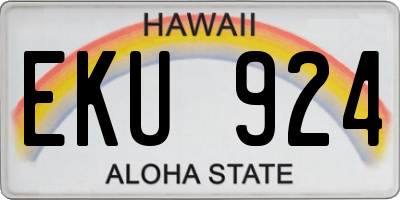HI license plate EKU924
