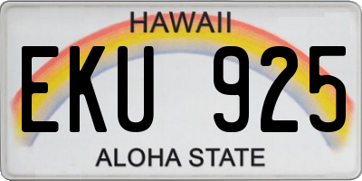 HI license plate EKU925