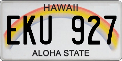 HI license plate EKU927