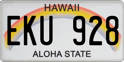 HI license plate EKU928