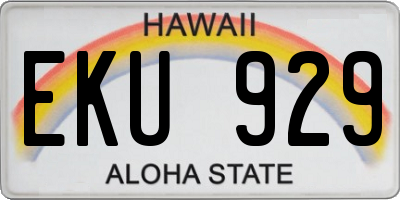 HI license plate EKU929