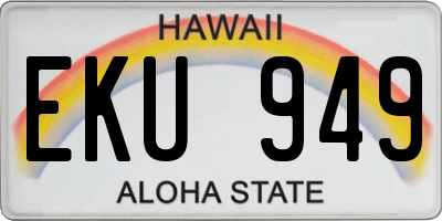 HI license plate EKU949