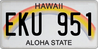 HI license plate EKU951