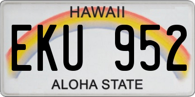 HI license plate EKU952