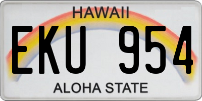 HI license plate EKU954