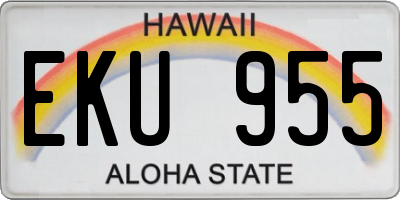HI license plate EKU955