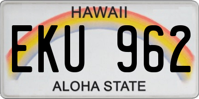 HI license plate EKU962