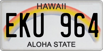HI license plate EKU964