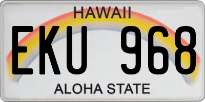HI license plate EKU968