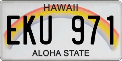 HI license plate EKU971