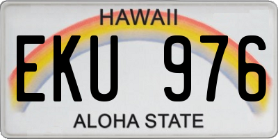 HI license plate EKU976