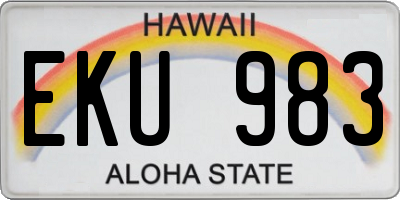 HI license plate EKU983