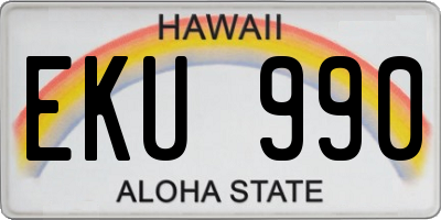 HI license plate EKU990