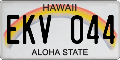 HI license plate EKV044